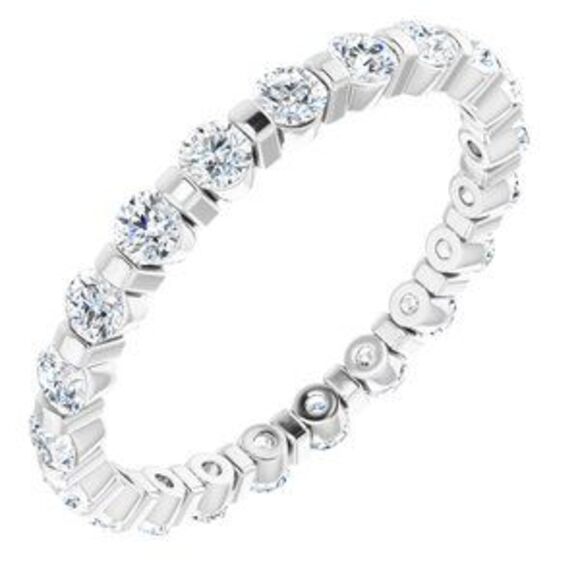 14K White 3/4 CTW Diamond Eternity Band